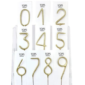 Large gold sparkler number candles | 1st birthday | anniversary | milestone birthday | occasions
