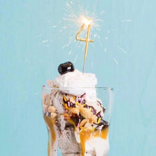 Load image into Gallery viewer, Large gold sparkler number candles | 1st birthday | anniversary | milestone birthday | occasions