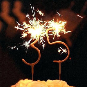 Large gold sparkler number candles | 1st birthday | anniversary | milestone birthday | occasions