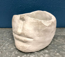 Load image into Gallery viewer, Face Succulent Cement Head Pot Planter 5&quot; tall x 6&quot;