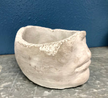 Load image into Gallery viewer, Face Succulent Cement Head Pot Planter 5&quot; tall x 6&quot;