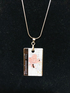 Map of baraboo wi engraved on a dog tag style necklace with a 17" chain | blank back that you can engrave when you visited