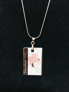 Map of baraboo wi engraved on a dog tag style necklace with a 17" chain | blank back that you can engrave when you visited