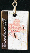 Load image into Gallery viewer, Map of baraboo wi engraved on a dog tag style necklace with a 17&quot; chain | blank back that you can engrave when you visited