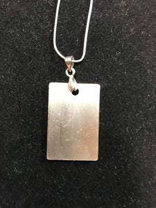 Map of baraboo wi engraved on a dog tag style necklace with a 17" chain | blank back that you can engrave when you visited