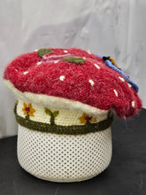 Load image into Gallery viewer, Raspberry Butterfly Beret Hat Knitted Winter Crazy Ski Snowboard Hat Adult Unisex Unique Gift