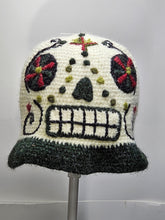 Load image into Gallery viewer, Sugar skull day of the dead bucket hat knit winter ski snowboard unisex