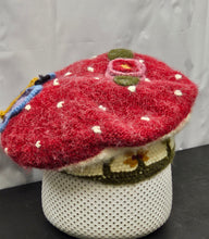 Load image into Gallery viewer, Raspberry Butterfly Beret Hat Knitted Winter Crazy Ski Snowboard Hat Adult Unisex Unique Gift