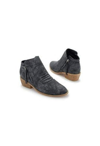 Women's black boots | corkys | black metallic comfortable with side zipper | women’s short boots