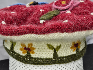 Raspberry Butterfly Beret Hat Knitted Winter Crazy Ski Snowboard Hat Adult Unisex Unique Gift