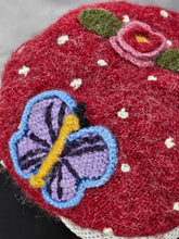 Load image into Gallery viewer, Raspberry Butterfly Beret Hat Knitted Winter Crazy Ski Snowboard Hat Adult Unisex Unique Gift