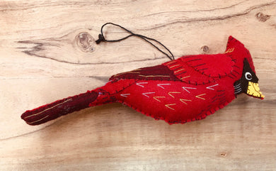 Decorative felt Cardinal Ornament