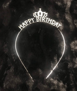 Crystal tiara " happy birthday " with a crown | metal birthday girl's present