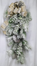 Load image into Gallery viewer, Flocked Pine Swag Christmas Holiday Winter Artificial Indoor for Wall or Door