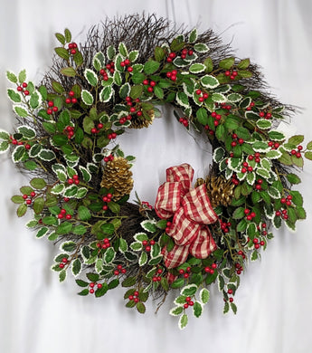 Pre-decorated Indoor Home Office Wreath Ready to Hang Holiday Decor