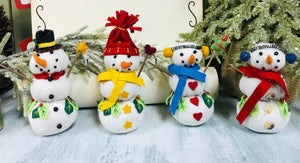 Cotton Stuffed Snowmen Hanging Ornaments | Sold individually | Shelf Sitter