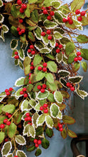 Load image into Gallery viewer, Indoor Artificial Holiday or Winter 24&quot; Christmas Holly Wreath for your door or dining room