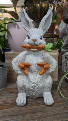 Carrot Harvesting Bunny Rabbit Hare   lifelike resin indoor outdoor   Bunny Rabbit Lover's Gift