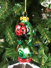 Load image into Gallery viewer, Garden trowel with ladybug accents christmas ornament | diamond sparkle glitter