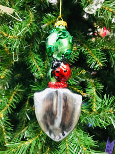 Garden trowel with ladybug Christmas ornament