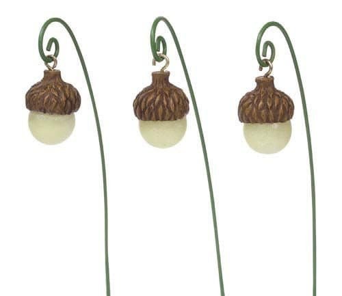 Glow-in-the-dark miniature lanterns | set of 3 | fairy garden | acorn shape mg362