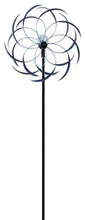 Load image into Gallery viewer, Metallic Blue Solar Kinetic Garden Wind Spinner Sculpture Garden Art HH109