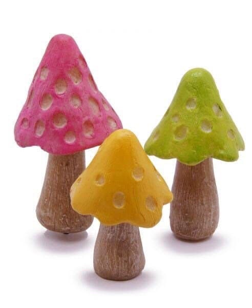 Miniature Glow in the dark mushrooms set of 3 | Fairy Garden Accessories MG387
