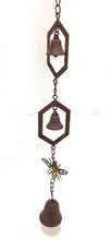 Load image into Gallery viewer, Metal Bee and Bells Rain Chain for outdoor