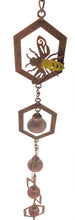 Load image into Gallery viewer, Metal Bee and Bells Rain Chain for outdoor