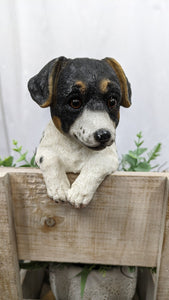 Terrier puppy dog lifelike resin indoor outdoor railing, fence or pot hangers  | terrier puppy dog lover's gift