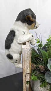 Terrier puppy dog lifelike resin indoor outdoor railing, fence or pot hangers  | terrier puppy dog lover's gift