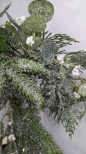 Load image into Gallery viewer, Pine and White Bells Artificial Wreath Christmas Holiday Winter Indoor for Door or Wall