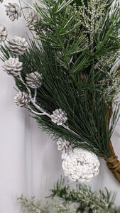 Pine with Pewter Bells Artificial Christmas Winter Holiday Wreath Indoor for Door or Wall