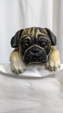 Load image into Gallery viewer, Pug puppy dog lifelike resin indoor outdoor railing, fence or pot hangers  | pug puppy dog lover&#39;s gift