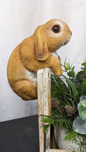 Load image into Gallery viewer, Baby bunny rabbit lifelike resin indoor outdoor railing fence hanger rabbit lover&#39;s gift