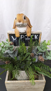 Baby bunny rabbit lifelike resin indoor outdoor railing fence hanger rabbit lover's gift