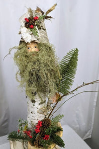 White Birch Log Old World Santa | Santa #2 | All Natural Birch | Unique Handmade Rustic Woodsy Christmas Decoration