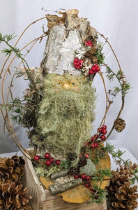 White Birch Log Old World Santa | Santa #10 | All Natural Birch | Unique Handmade Rustic Woodsy Christmas Decoration
