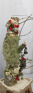 White Birch Log Old World Santa | Santa #17 | All Natural Birch | Unique Handmade Rustic Woodsy Christmas Decoration