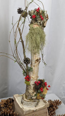 White Birch Log Old World Santa | Santa #14 | All Natural Birch | Unique Handmade Rustic Woodsy Christmas Decoration