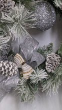 Load image into Gallery viewer, Silver Frosted Pine Wreath Christmas Holiday Winter Artificial Indoor for Wall or Door