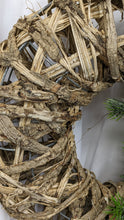 Load image into Gallery viewer, Pre-decorated Bark Wreath 14&quot;  Ready to Hang for Holiday and Winter Decor
