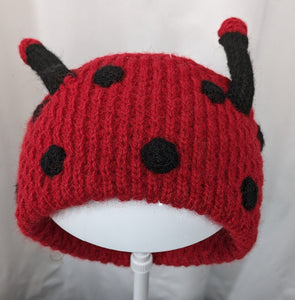 Ladybug Knit Winter Ski Snowboard Headband adult unisex unique gift