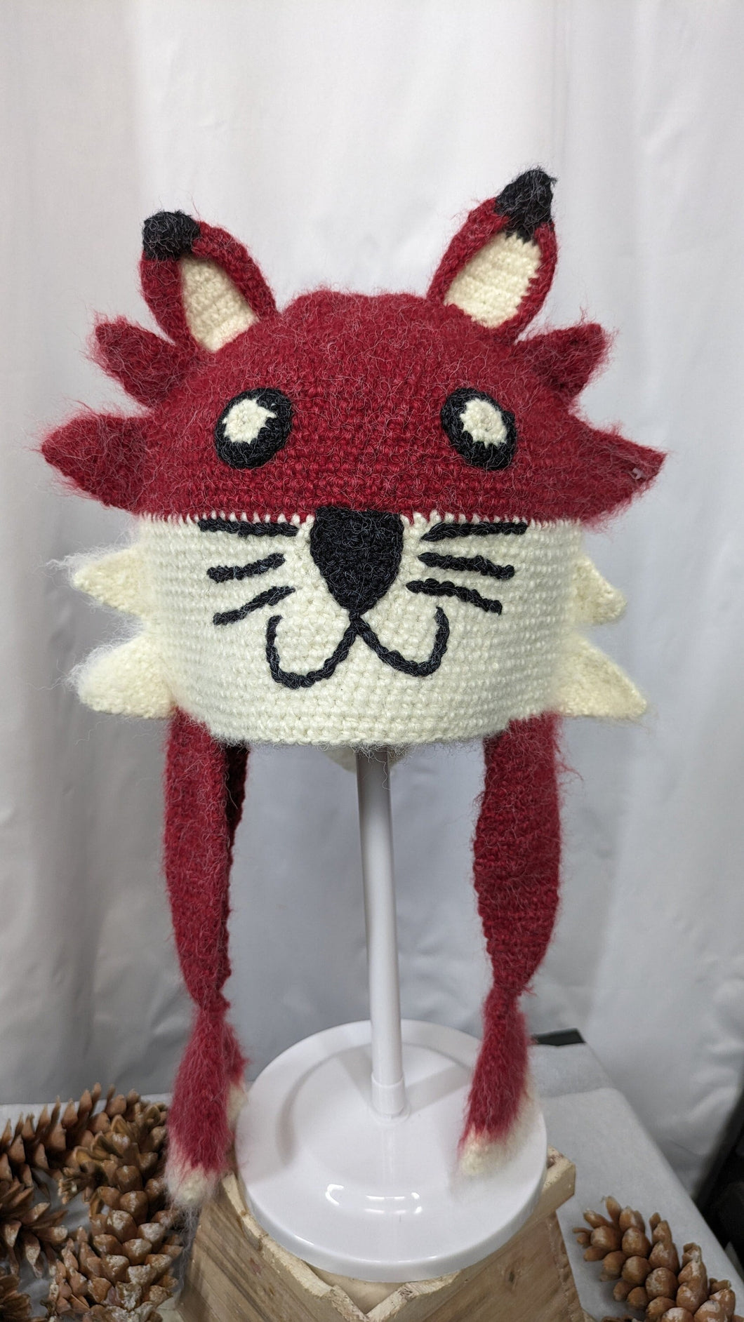 Red Fox knitted winter ski snowboard novelty rare hat adult unisex unique gift