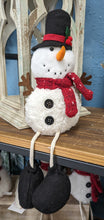 Load image into Gallery viewer, Plush Snowman with Braided Dangle Legs | Christmas Holiday Decorations