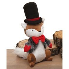 Plush Winter Fox Woodland Critter Christmas Holiday Decorations