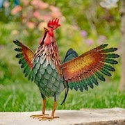 Roosters - Large Metal - Amazing + details Garden Décor Chicken - 21