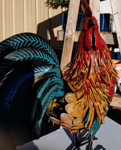 Metal Rooster Statue for your Garden or Country Decor