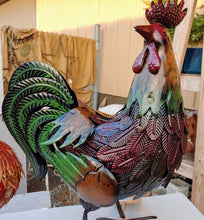 Load image into Gallery viewer, Large Metal Rooster Statue Garden Sculpture Chicken Animal Yard Art Decor 22&quot;
