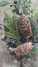 Load image into Gallery viewer, Frosted Pine and Berry Holiday Spray Pick Stems Artificial Christmas Decoration